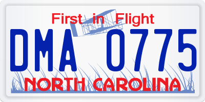 NC license plate DMA0775