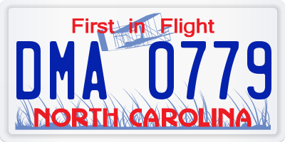 NC license plate DMA0779