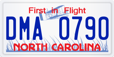 NC license plate DMA0790