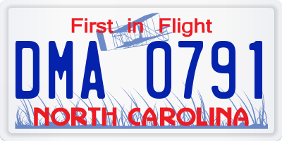 NC license plate DMA0791