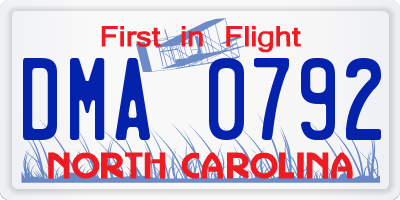 NC license plate DMA0792