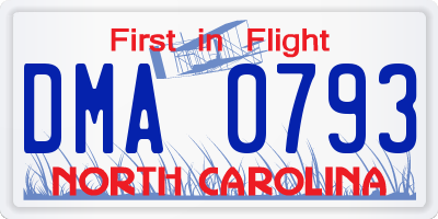 NC license plate DMA0793