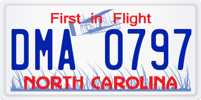 NC license plate DMA0797