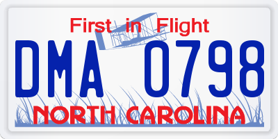 NC license plate DMA0798
