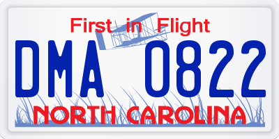 NC license plate DMA0822
