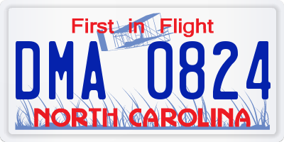 NC license plate DMA0824