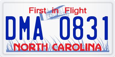 NC license plate DMA0831