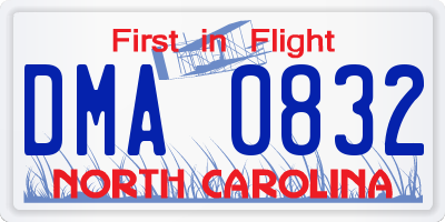 NC license plate DMA0832
