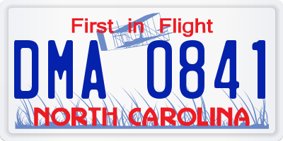 NC license plate DMA0841