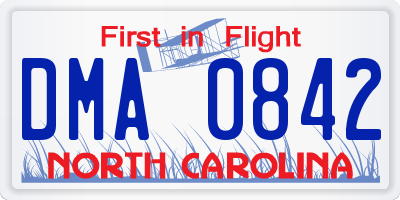 NC license plate DMA0842
