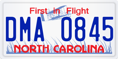 NC license plate DMA0845