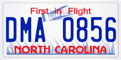 NC license plate DMA0856