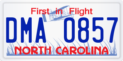 NC license plate DMA0857