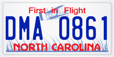 NC license plate DMA0861
