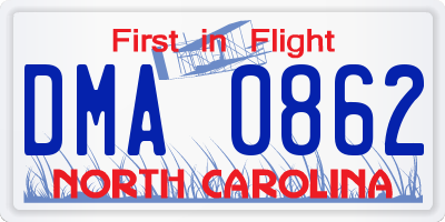 NC license plate DMA0862