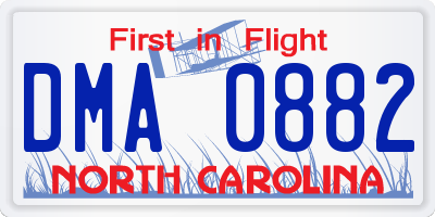 NC license plate DMA0882