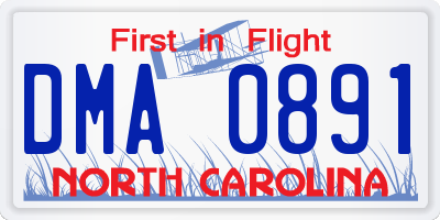 NC license plate DMA0891