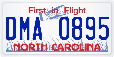 NC license plate DMA0895