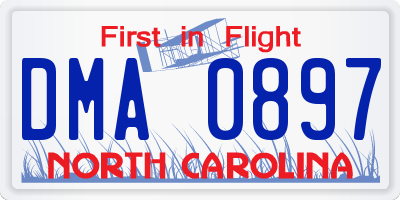 NC license plate DMA0897