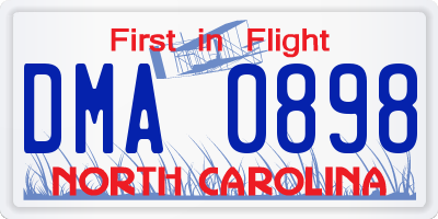 NC license plate DMA0898
