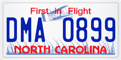 NC license plate DMA0899