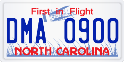 NC license plate DMA0900