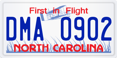 NC license plate DMA0902