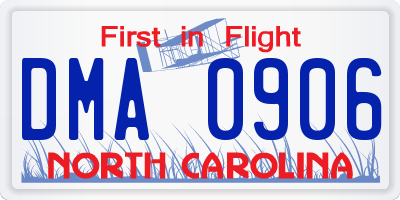 NC license plate DMA0906