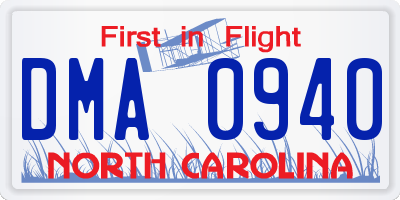 NC license plate DMA0940