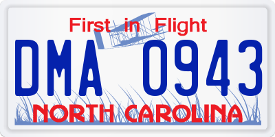 NC license plate DMA0943