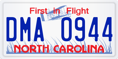 NC license plate DMA0944