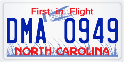NC license plate DMA0949