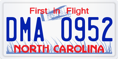 NC license plate DMA0952