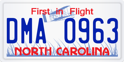 NC license plate DMA0963