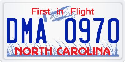 NC license plate DMA0970