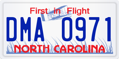 NC license plate DMA0971