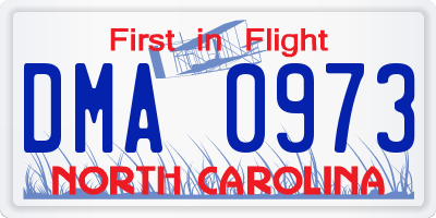 NC license plate DMA0973