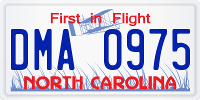 NC license plate DMA0975