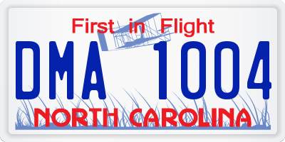 NC license plate DMA1004