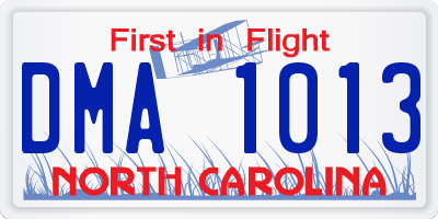NC license plate DMA1013