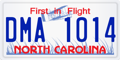 NC license plate DMA1014