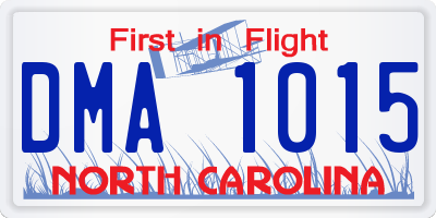 NC license plate DMA1015