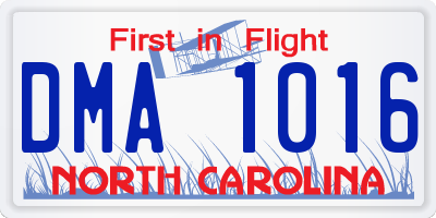 NC license plate DMA1016