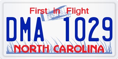NC license plate DMA1029