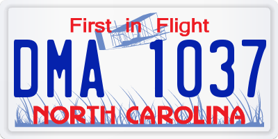 NC license plate DMA1037