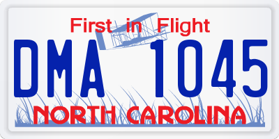 NC license plate DMA1045