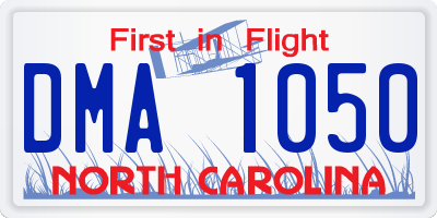 NC license plate DMA1050