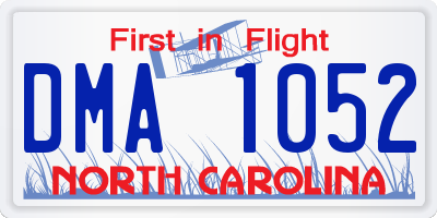 NC license plate DMA1052