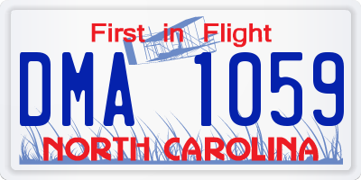 NC license plate DMA1059