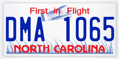 NC license plate DMA1065